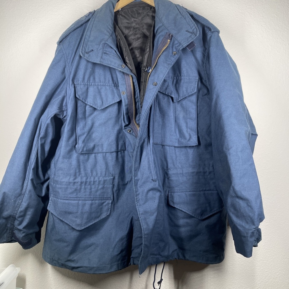 Alpha Industries M-65 Field Jacket Coat Blue Size XL Cold Weather